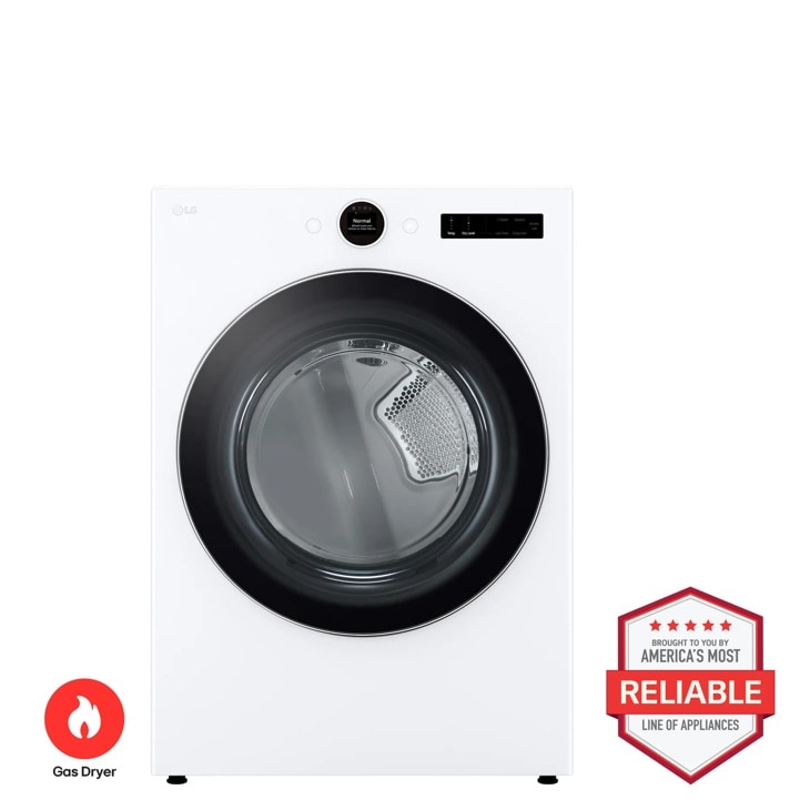 LG DLGX6701W Gas Dryer Brought to You by Americas Most Reliable Line of Appliances - Front View