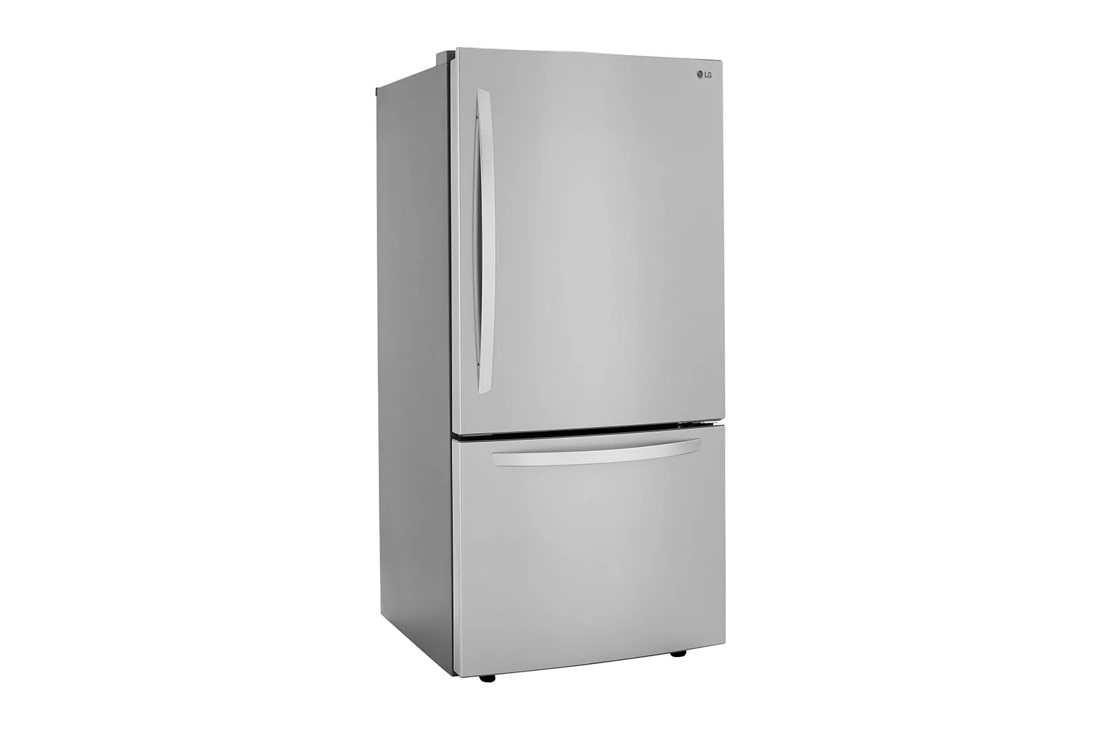 26 cu. ft. bottom freezer refrigerator left side angle view