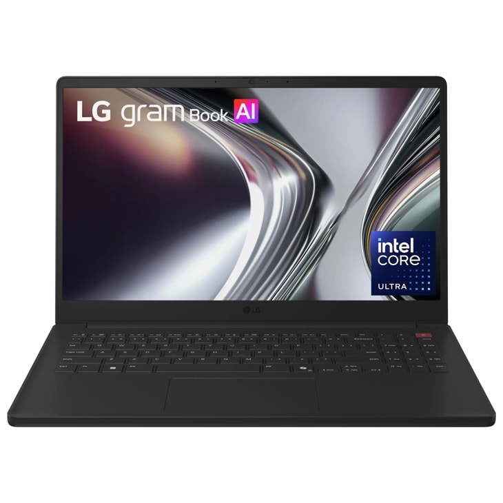 LG Gram 15-Inch 15U50U-H.AA56U1 Laptop with Intel Core Ultra processor showing keyboard and display screen - Front View