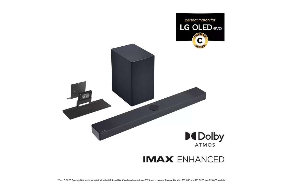 La barre de son LG SC9S à 3.1.3 canaux s'agence parfaitement aux télés OLED  evo de la série C avec les technologies IMAX® Enhanced et Dolby AtmosMD -  SC9S