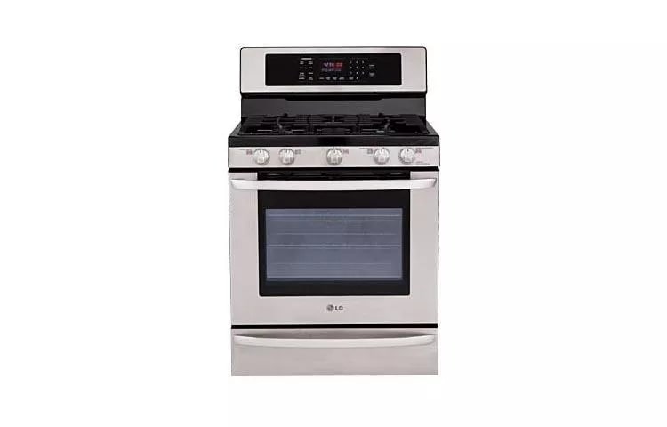 5.4 cu. ft. Capacity Gas Single Oven Range with EvenJet™ Convection System with Essex cabinets in White