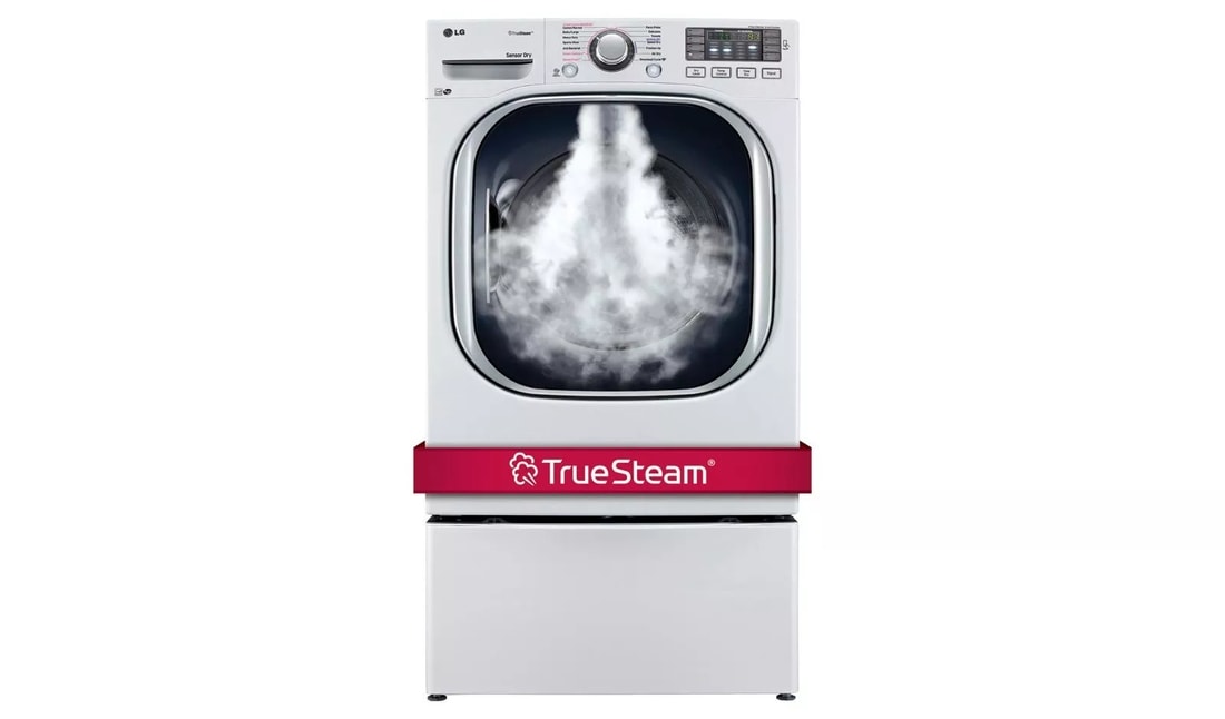 7.4 cu. ft. Ultra Large Capacity SteamDryer™ w/ NFC Tag On LG laundry appliance product view 1