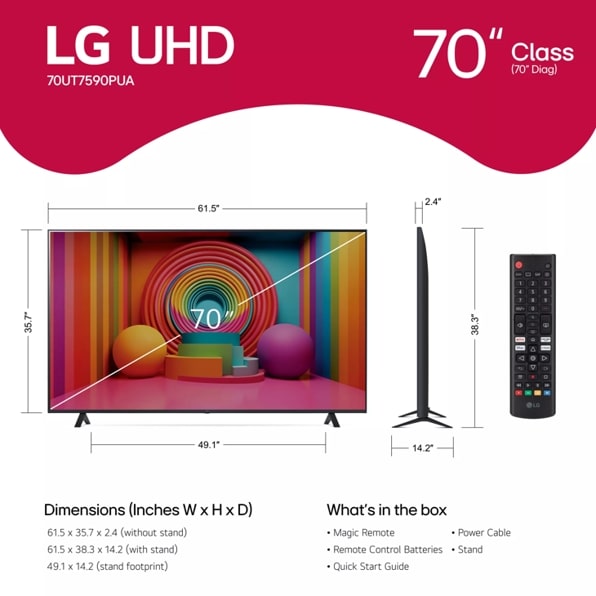 43 inch Class LG 4K UHD TV - 43UT7590PUA