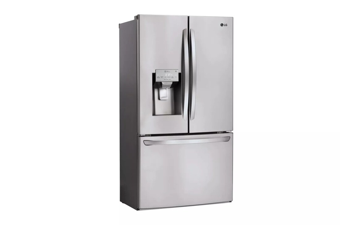 26 cu. ft. french door refrigerator left side angle view