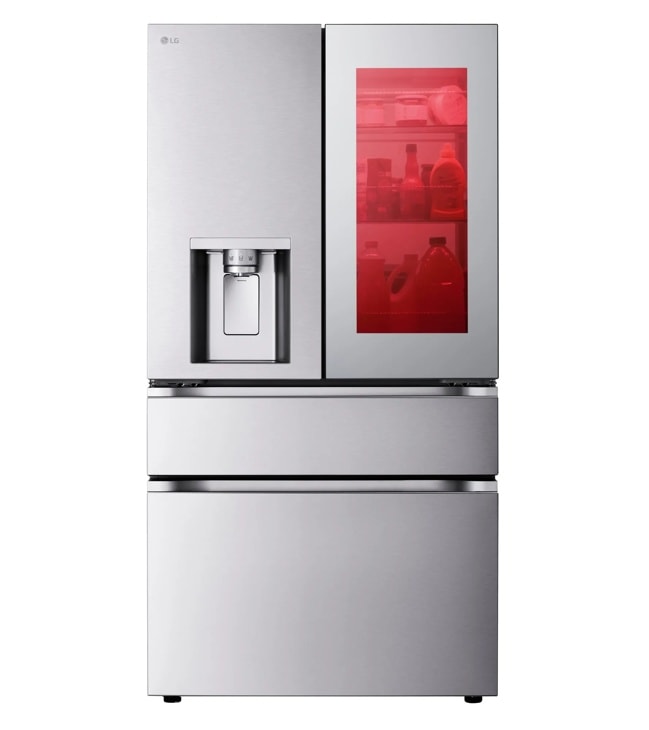 LG LF29S9775S French Door Refrigerator Front View with Red MyColor InstaView