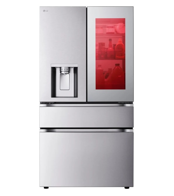 LG LF29S9775S French Door Refrigerator Front View with Red MyColor InstaView