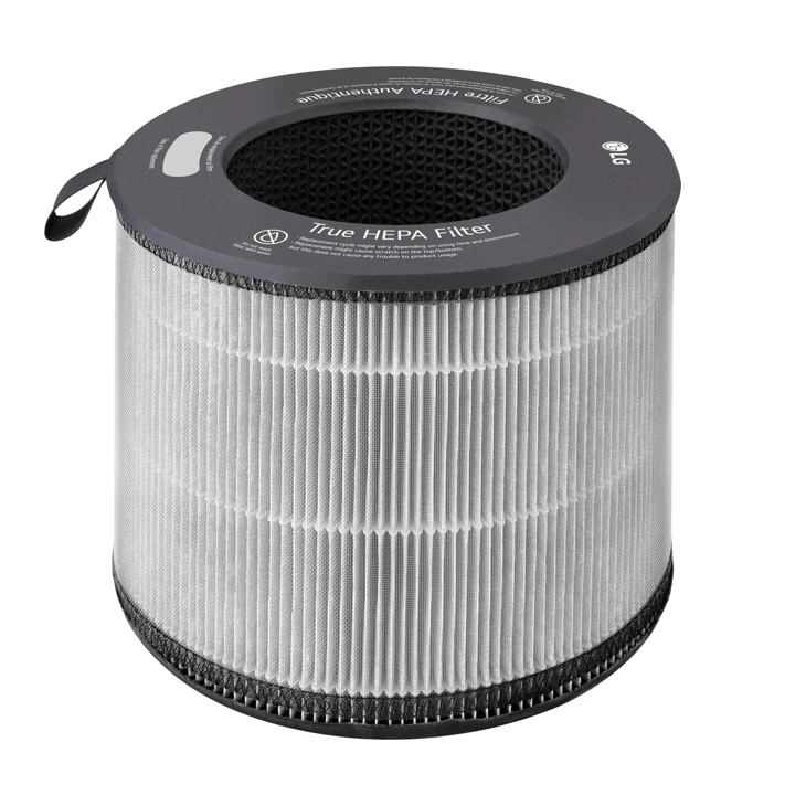 PFSCTA01 True HEPA Filter replacement accessory with cylindrical white pleated design and black top with handle