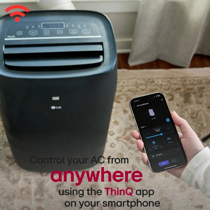 Control your AC from
anywhere
using the ThinQ app on your smartphone