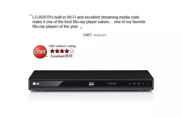 3D-Capable Blu-ray Disc™ Player with Smart TV and Wireless Connectivity