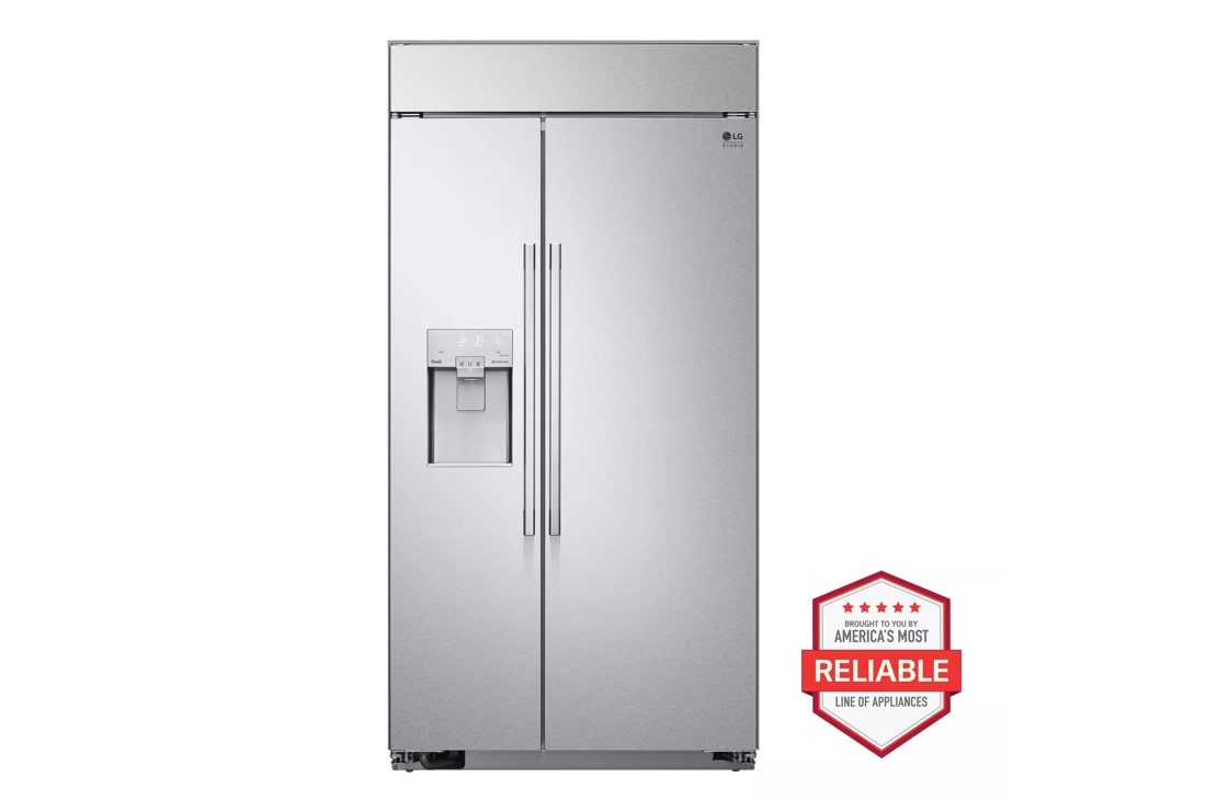 lg studio 26 cu. ft. built in refrigerator front view