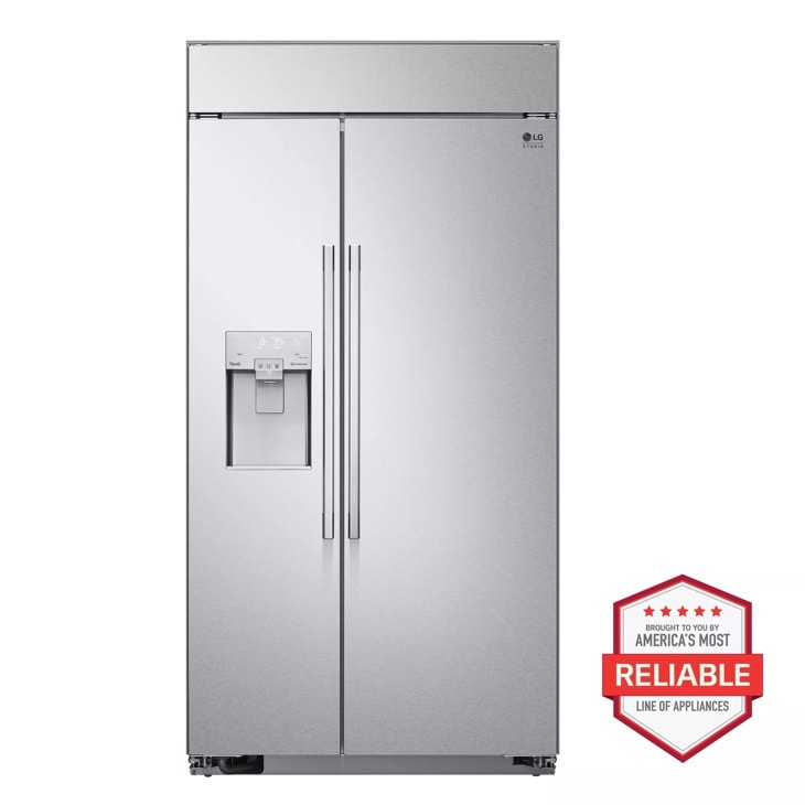 lg studio 26 cu. ft. built in refrigerator front view