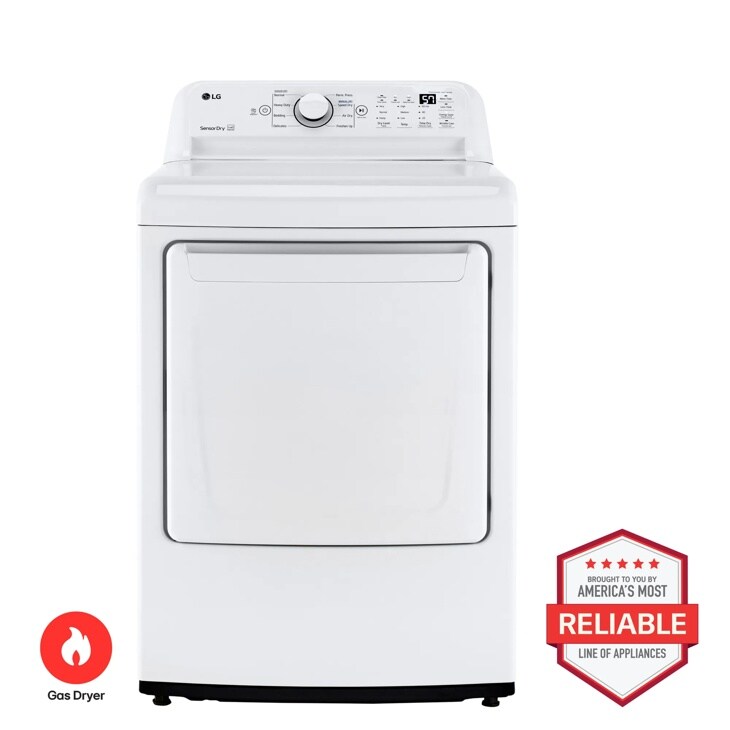 LG DLG7001W Gas Dryer Brought to You By Americas Most Reliable Line of Appliances - Front View