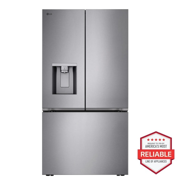 LG - 36-in Wide Counter-Depth MAX 23.7 Cu. Ft. 3-Door Smart French Door Refrigerator with Zero Clearance Hinge System - PrintProof Stainless Steel Look | Fridge.com
