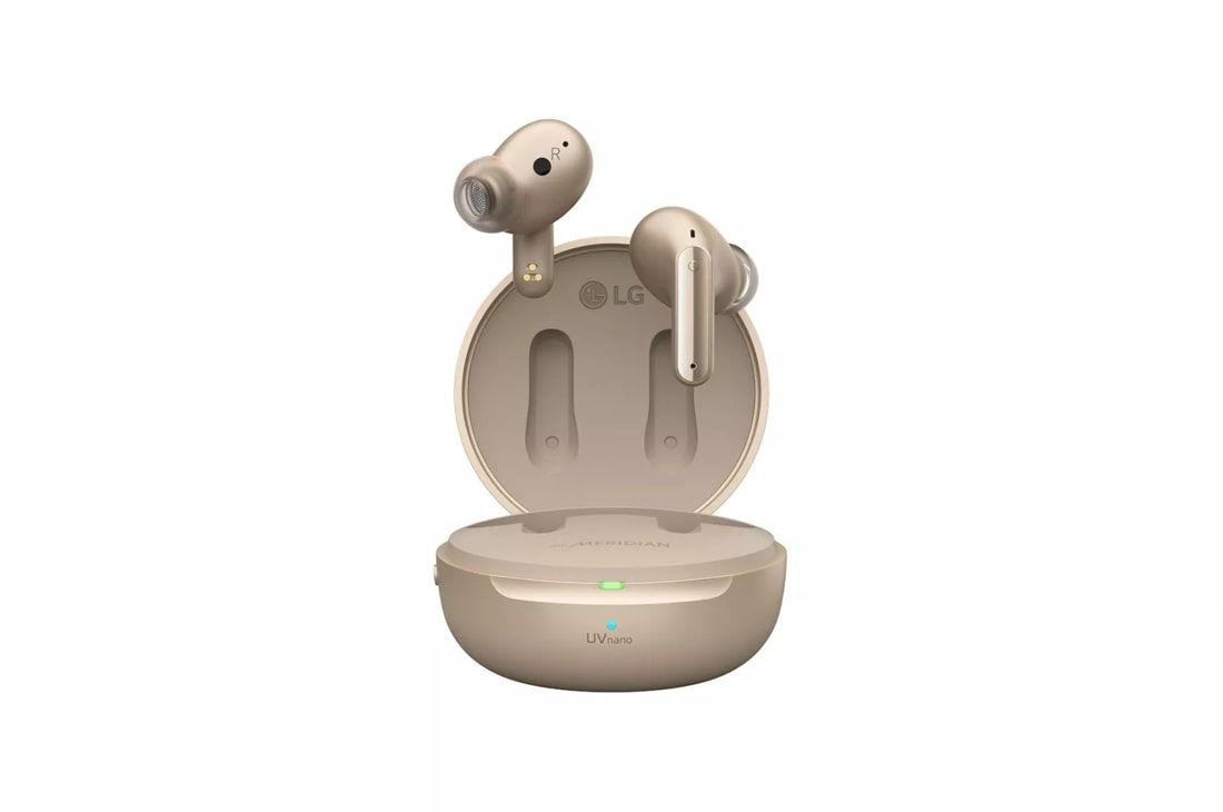 LG TONE Free FP9E (Haze Gold) - Plug & Wireless UVnano True Wireless Bluetooth Earbuds