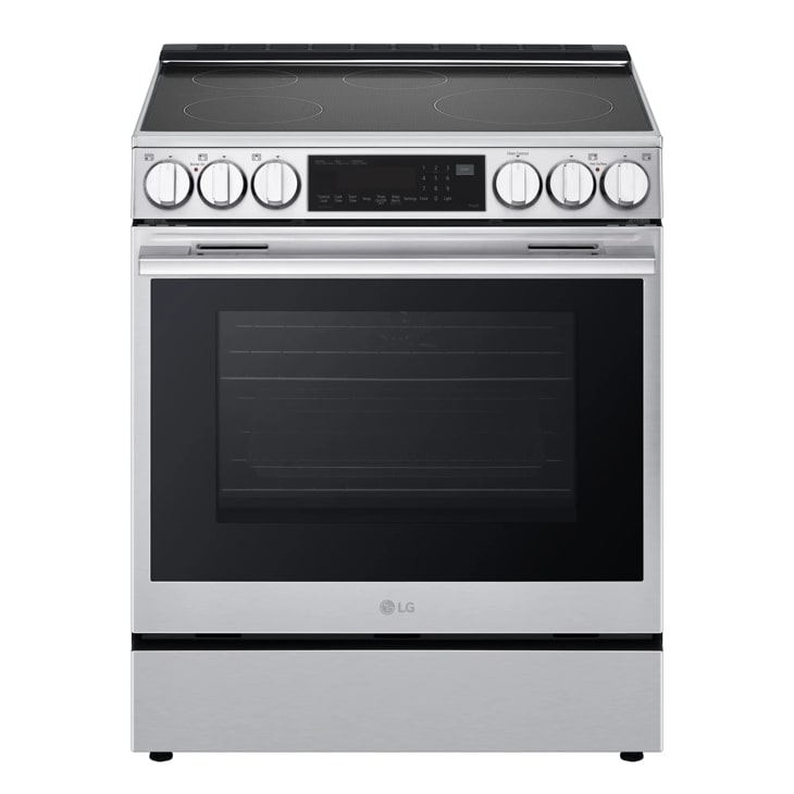 LG LSIL6336XE Range with stainless steel finish, induction cooktop, and large oven window - Front View