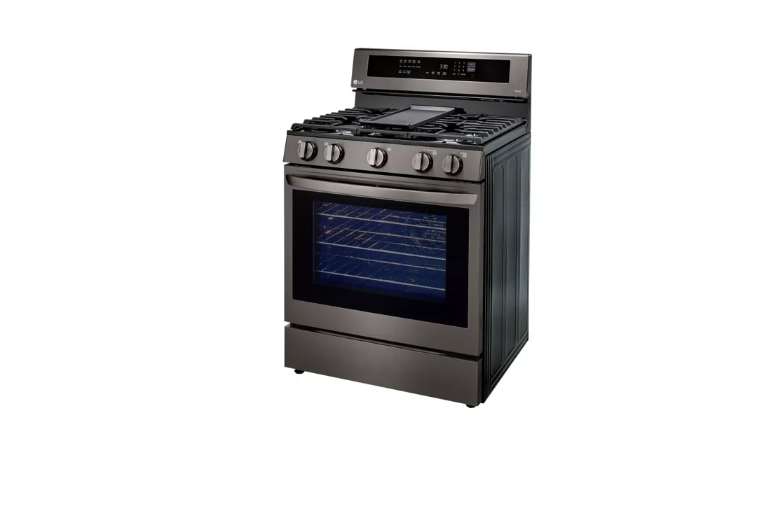 LG 30 in. 5.8 cu. ft. Smart Air Fry Convection Oven Slide-In Gas Range with  5 Sealed Burners & Griddle - PrintProof Stainless Steel