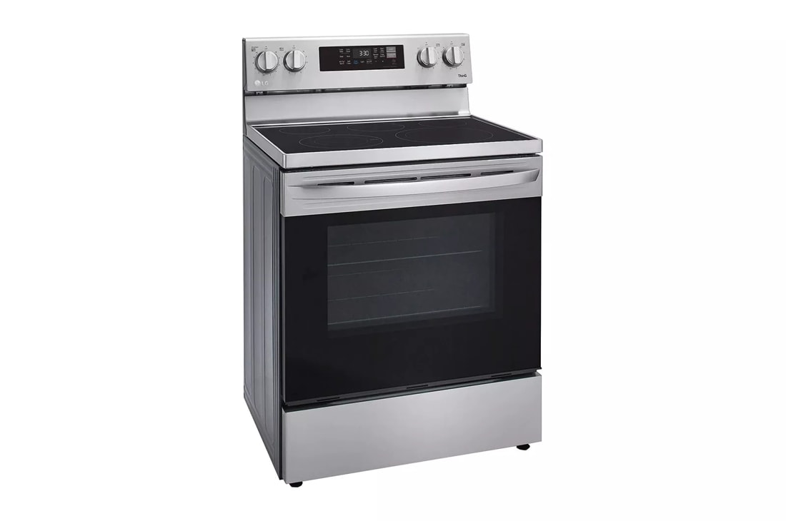 LG LREL6323S 30 Inch Electric Smart Range with 5 Radiant Elements, 6.3 cu.  ft. Convection Oven Capacity, Storage Drawer, AirFry with Fan Convection,  EasyClean®+Self Clean, Wi-Fi, SmartDiagnosis™, and Dual Element 9/12:  Stainless