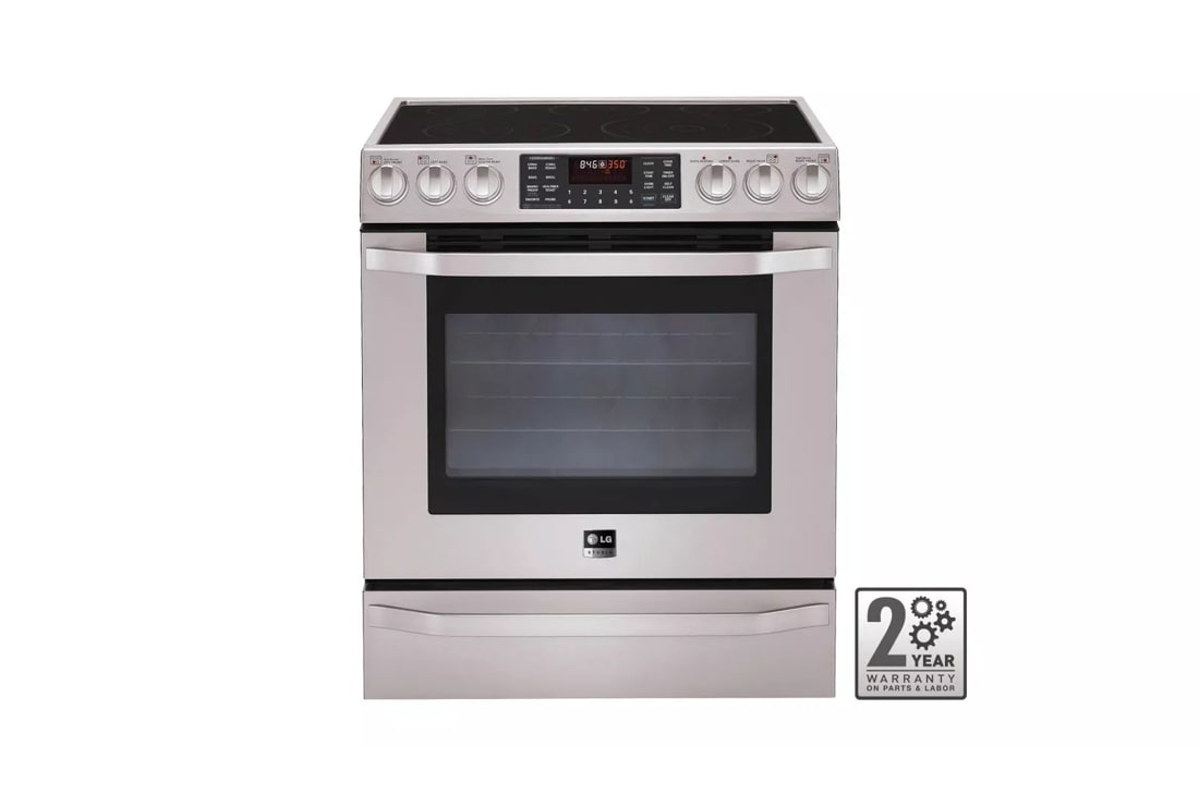 LG Studio - 5.4 cu. ft. Capacity Electric Slide-in Oven Range with Dual True Convection System