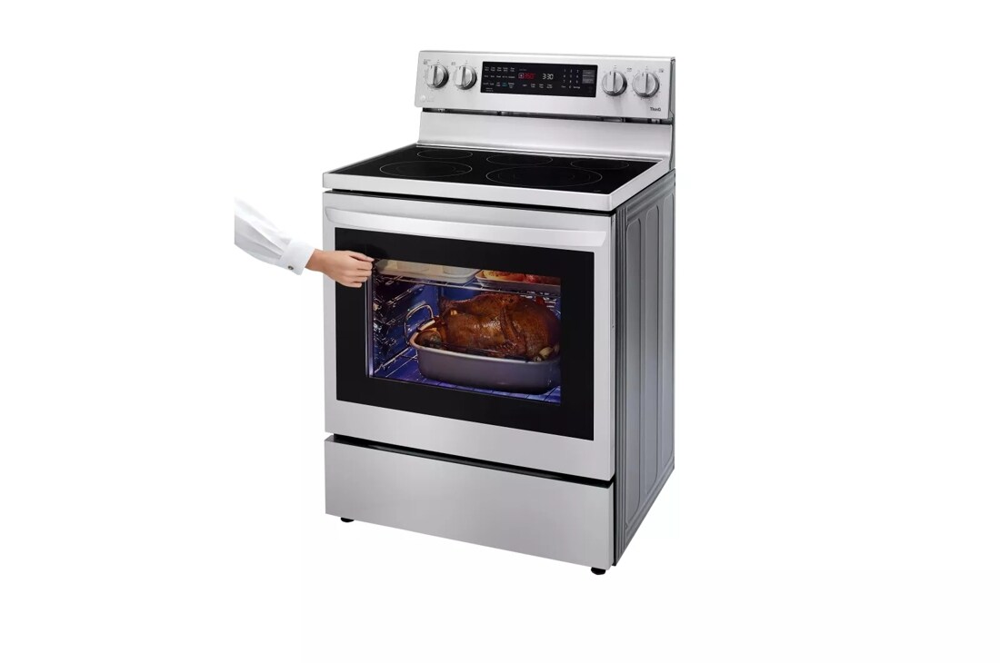 LG 30 in. 6.3 cu. ft. Smart Air Fry Convection Oven Slide-In Electric Range  with 5 Radiant Burners - Stainless Steel