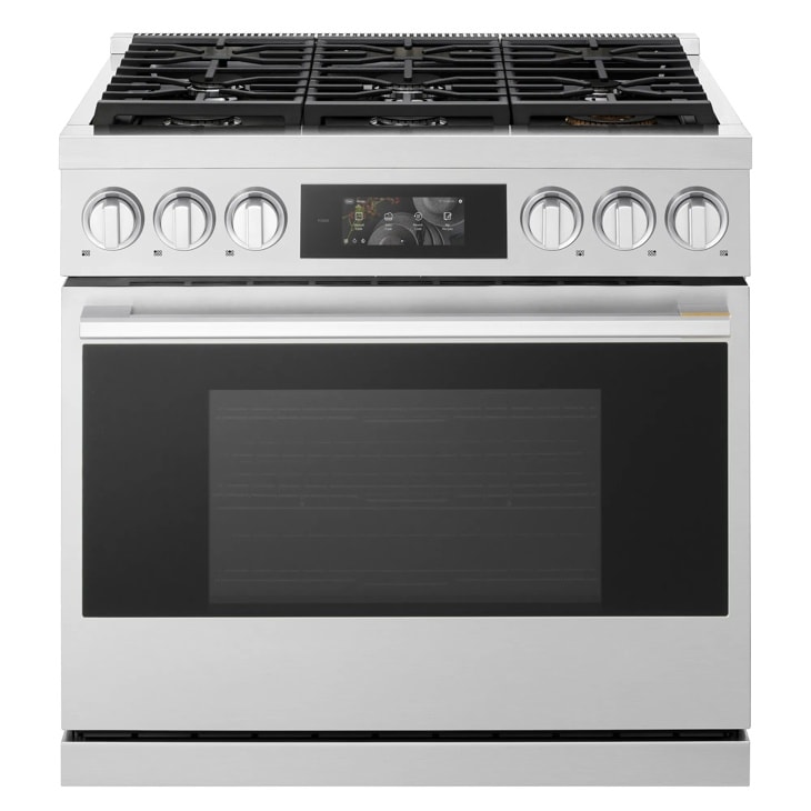 LG LPGU6319Y Gas Range with six burners, digital touchscreen display, and stainless steel finish - Front View