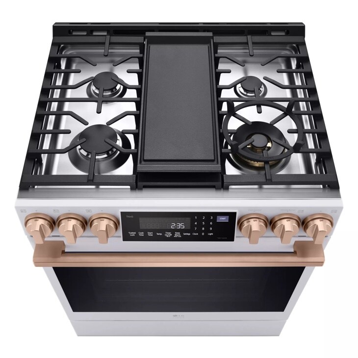 LG STUDIO 6.3 cu. ft. Essence White Slide-in Gas Range