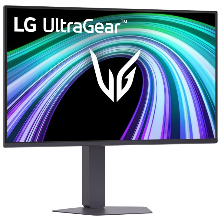 LG 27G550B-B UltraGear Gaming Monitor with colorful abstract graphics on screen - Front View