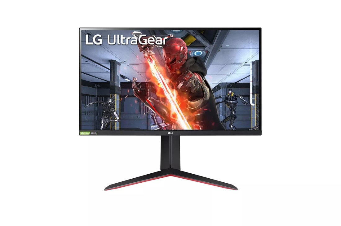 Front view of the 27 Inch LG UltraGear (27GN65S-B) gaming monitor with 144Hz refresh rate and 1ms (GtG) response time