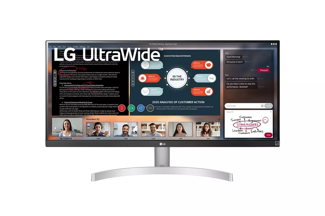 LG 29WN600-W 29 inch 21:9 UltraWide WFHD IPS HDR10 Monitor with FreeSync