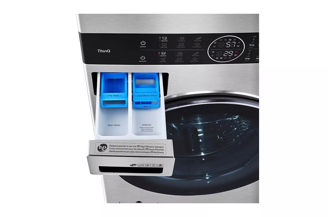 WKEX200HBA by LG - Single Unit Front Load LG WashTower™ with Center  Control™ 4.5 cu. ft. Washer and 7.4 cu. ft. Electric Dryer