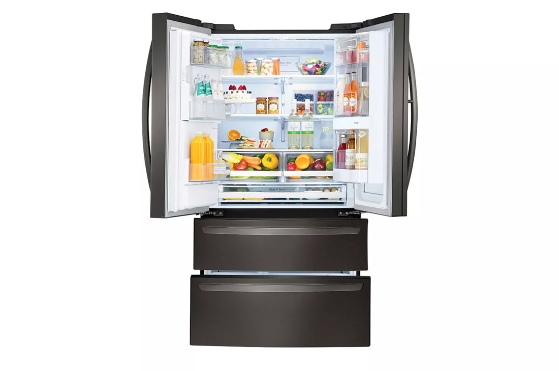LG LMXS28596S 36 Inch 4 Door Smart Refrigerator with 27.6 Cu. Ft. Capacity,  InstaView Door-In-Door, Double Freezer Drawers, Wifi, SmartThinQ®,  Integrated Ice & Water Dispenser, LoDecibel™ Quiet Operation, and Energy  Star® Qualified