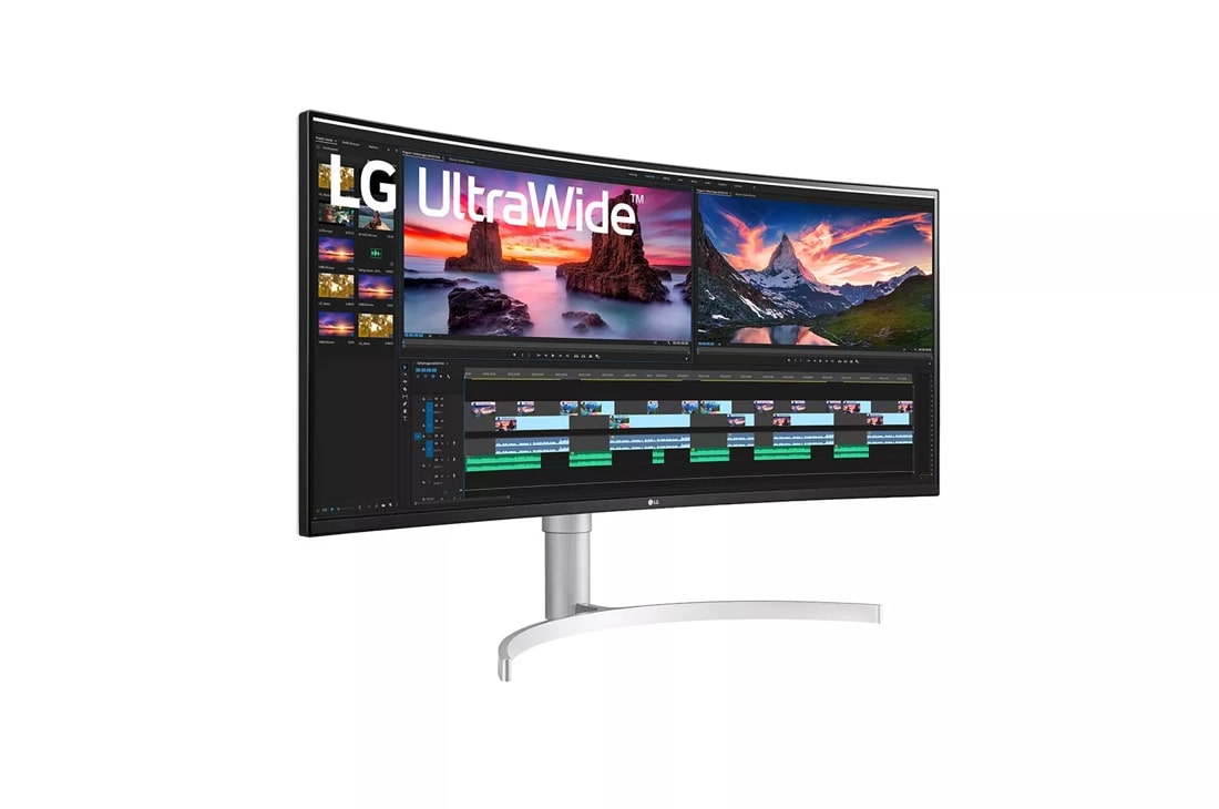 LG 38” IPS UltraWide 21:9 Curved 144Hz G-SYNC Compatibillity Monitor with  HDR (Thunderbolt) Silver 38WN95C-W - Best Buy