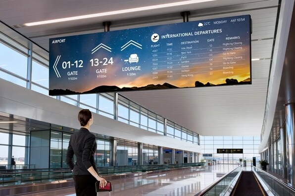 Traveler looks at LUPA DVLED in airport