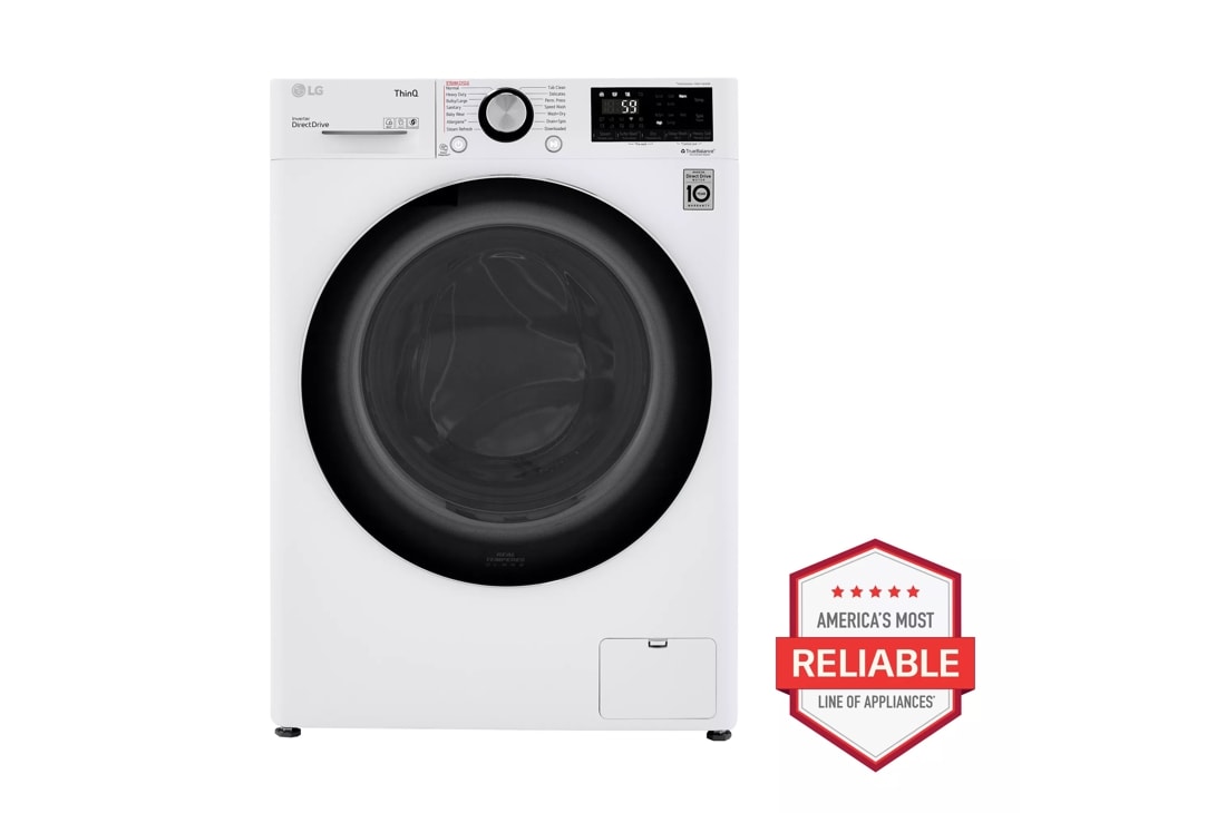 LG WM3555HWA Front Load All-In-One Washer/Dryer Combo front view