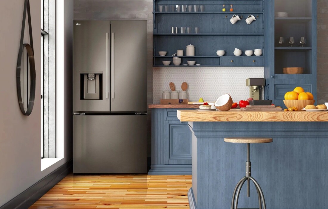 25 cu.ft. 3-Door French Door Refrigerator with NEW Hybrid Handle Design and External Ice and Water Dispenser