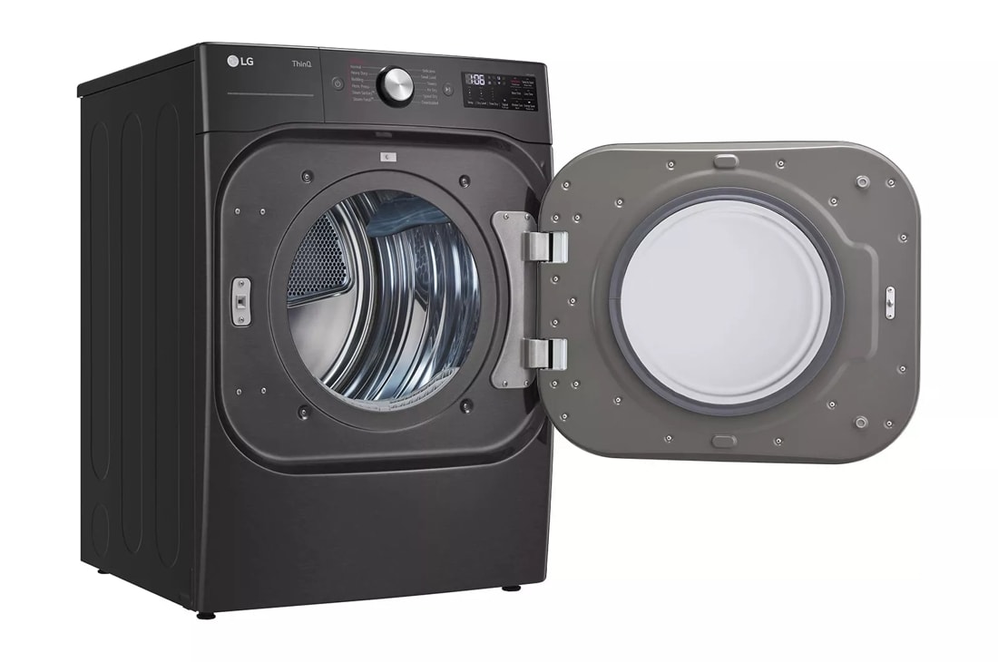 DLEX4200B LG 7.4 Cu. ft. Ultra Large Capacity Smart Wi-Fi Enabled Front Load Electric Dryer with TurboSteam - Black Steel