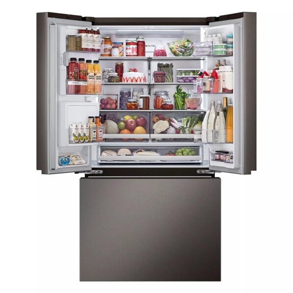 LG Refrigerator interior with LED lighting