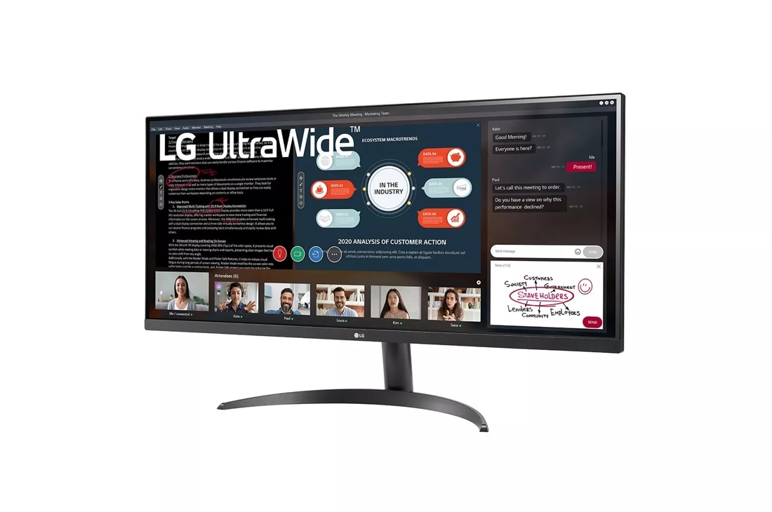 Monitor LG 34WQ500 34 Pulgadas UltraWide FHD IPS 100Hz HDMI DP HP