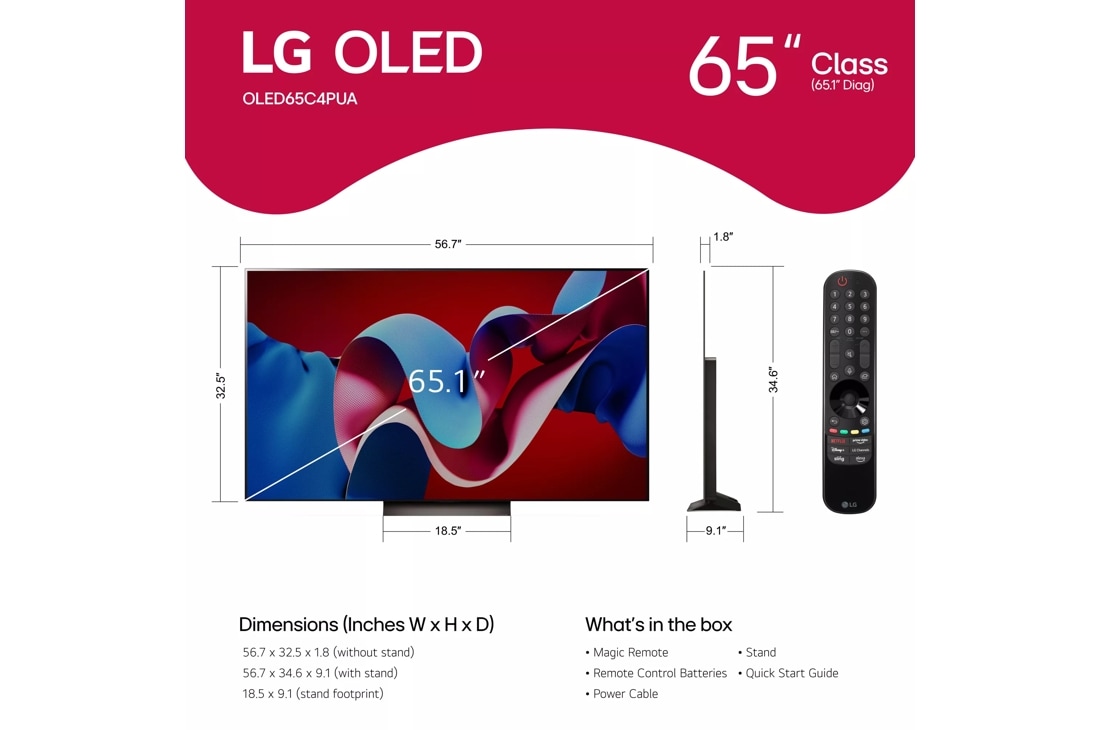 65-Inch Class OLED evo C4 Series TV with webOS 24