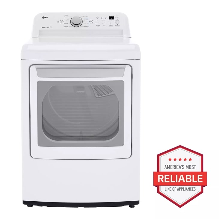 LG DLE7150W 7.3 Cu. ft. Electric Dryer with Sensor Dry, White