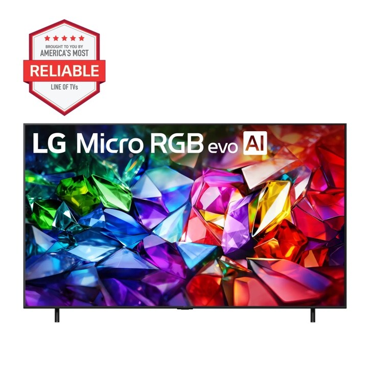 75-Inch LG Micro RGB evo AI 4K QNED TV 75MRGB95BUA Brought to You by Americas Most Reliable Line of TVs - Front View