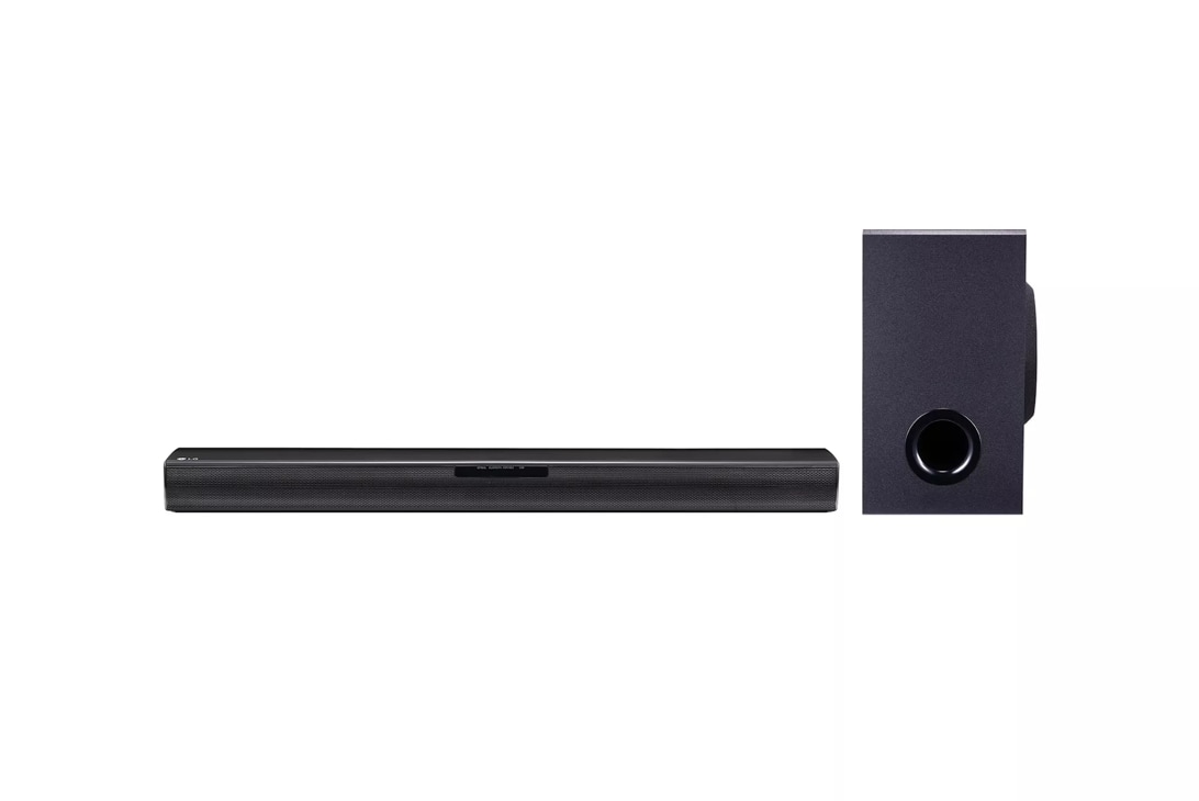 LG SQC1 Soundbar with subwoofer front view