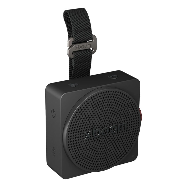 LG xboom MINI_ANOALBK Portable Speaker with Carrying Strap - Side View
