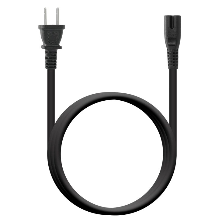 PCS35 black power cord with standard two-prong plug and figure-8 connector for audio accessories