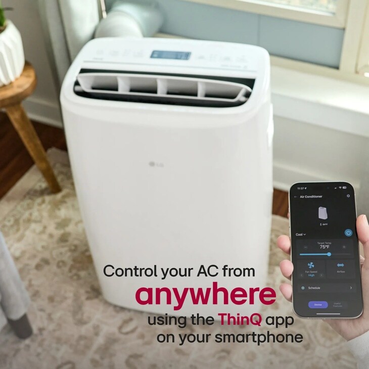 Control your AC from
anywhere
using the ThinQ app on your smartphone