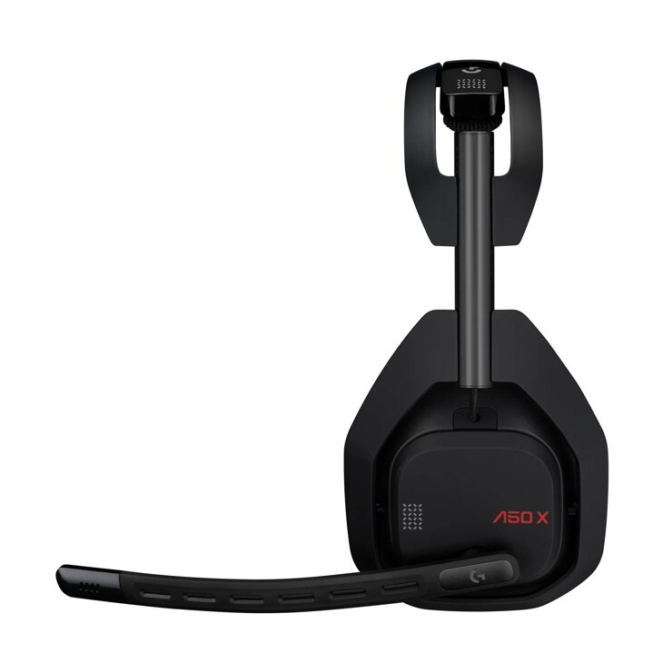Logitech A50 X Gaming Headset 939002126 with adjustable microphone boom and ear cup controls - Side View