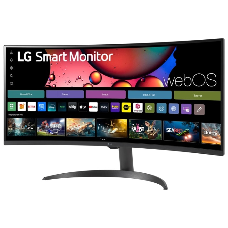 34" MyView Smart Monitor WQHD 1440P Curved Screen 100Hz with webOS