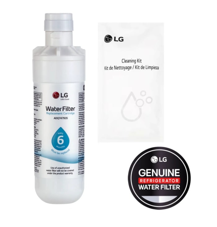 LG LT1000PB Water Filter Replacement Cartridge with Cleaning Kit and Genuine Refrigerator Water Filter Badge