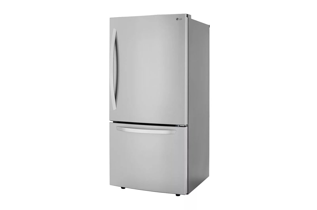 26 cu. ft. bottom freezer refrigerator right side angle view
