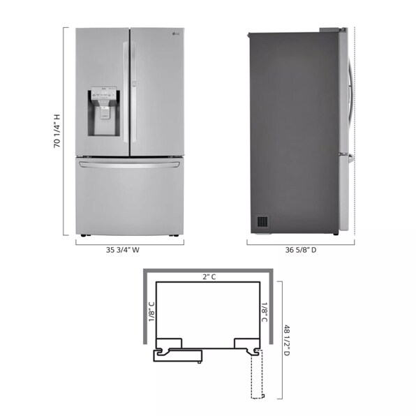 LG Craft IceSmart Wi-Fi Enabled 29.7-cu ft French Door Refrigerator with Dual Ice Maker and Door within Door (Fingerprint-Resistant Black Stainless Steel) ENERGY STAR