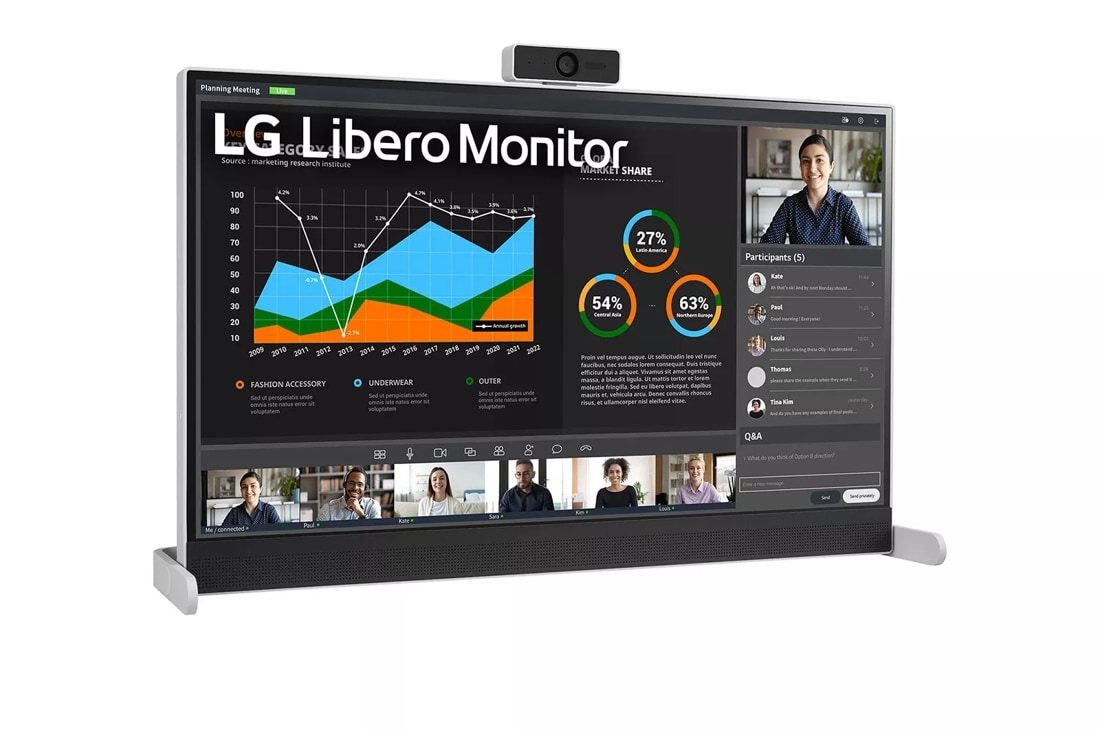 27" QHD IPS HDR 10 Libero Monitor with Detachable Full HD Webcam